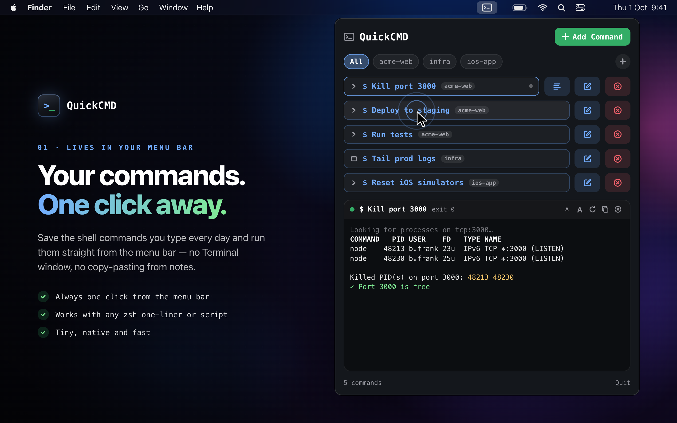 QuickCMD — Every command. One click away. screenshot 1