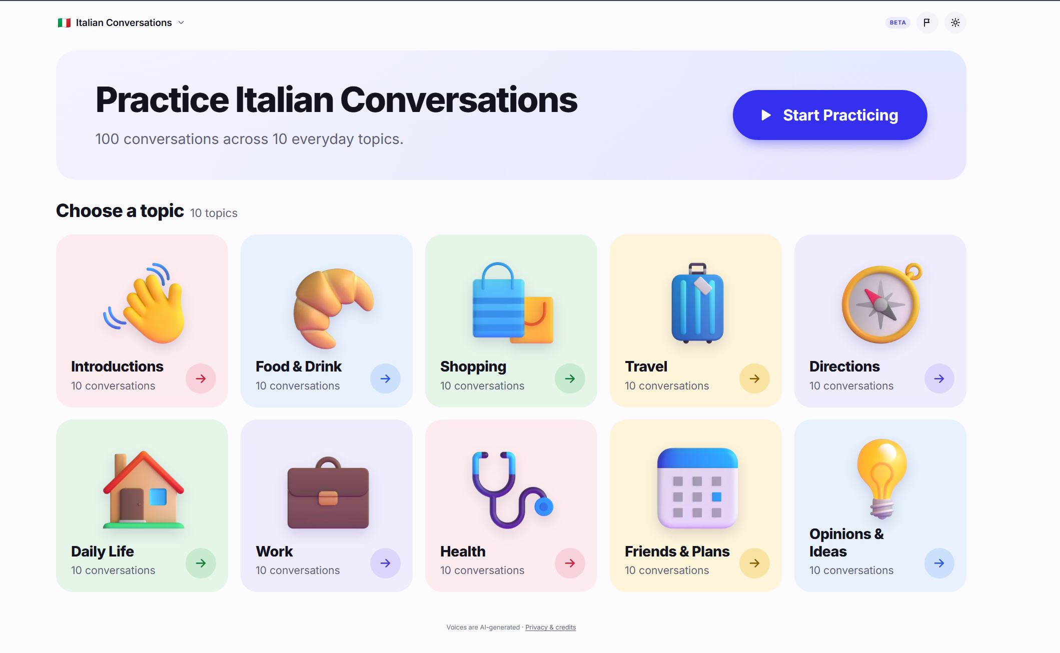 Practice Conversations: 100 Conversations in Major Languages screenshot 1